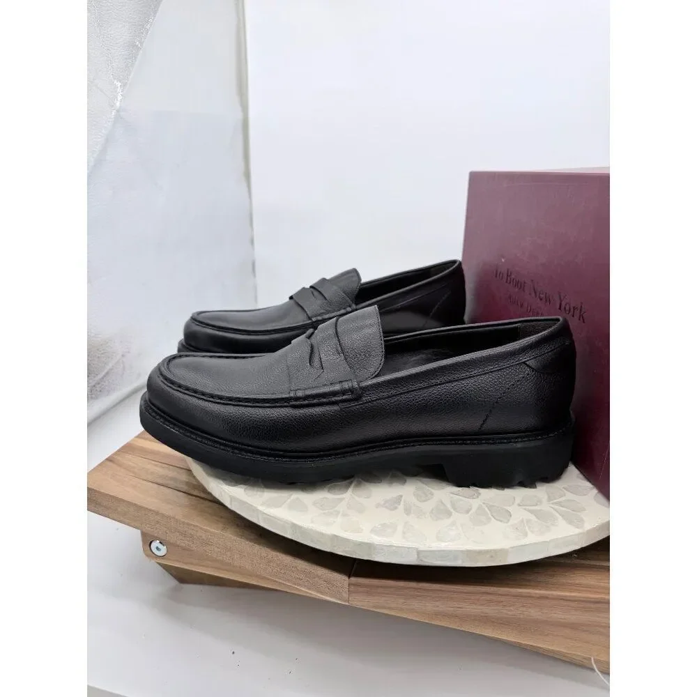 To Boot New York $399 O'Conner Leather Loafers Windsor Black Lug Sole Men's 9.5